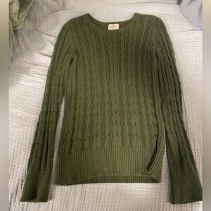 Green Cable Knit Sweater